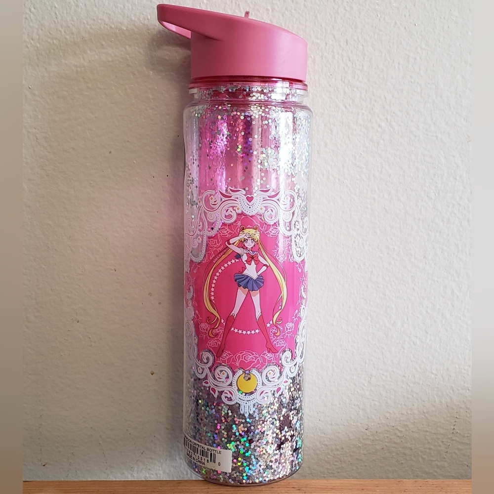 Pink Glitter Sailor Moon Crystal Water Bottle